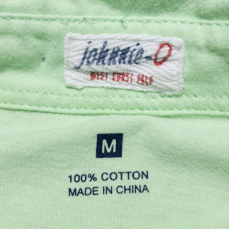 johnnie-O Hanging Out Polo Shirt Men's Medium Solid Mint Green Pocket Preppy