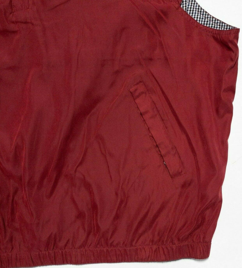 Bobby Jones Men's 2XL Lined Solid Red 1/4 Zip Wind Rain Resistant Golf Vest