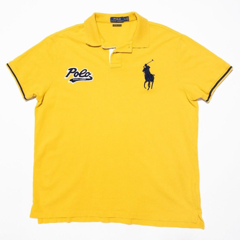 Polo Ralph Lauren Big Pony XL Slim Fit Men's Polo Shirt Golden Yellow Preppy