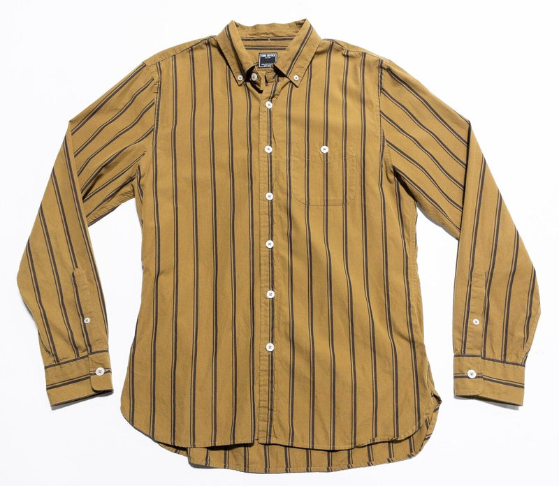 Todd Snyder Shirt Men's Medium Striped Gold Long Sleeve Button-Down New York