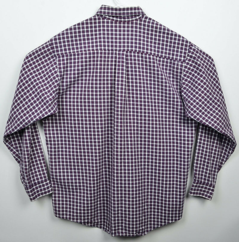 Bulwark Excel FR Men's Large Flame Resistant Purple Plaid Button-Down Shirt