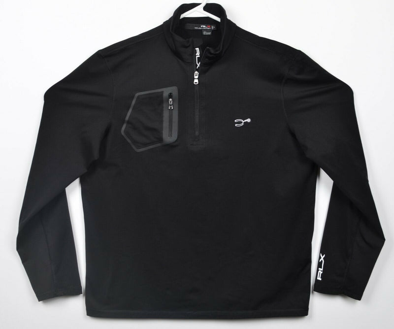 RLX Ralph Lauren Men's Large Black 1/4 Zip Wicking Lightweight Golf Jacket