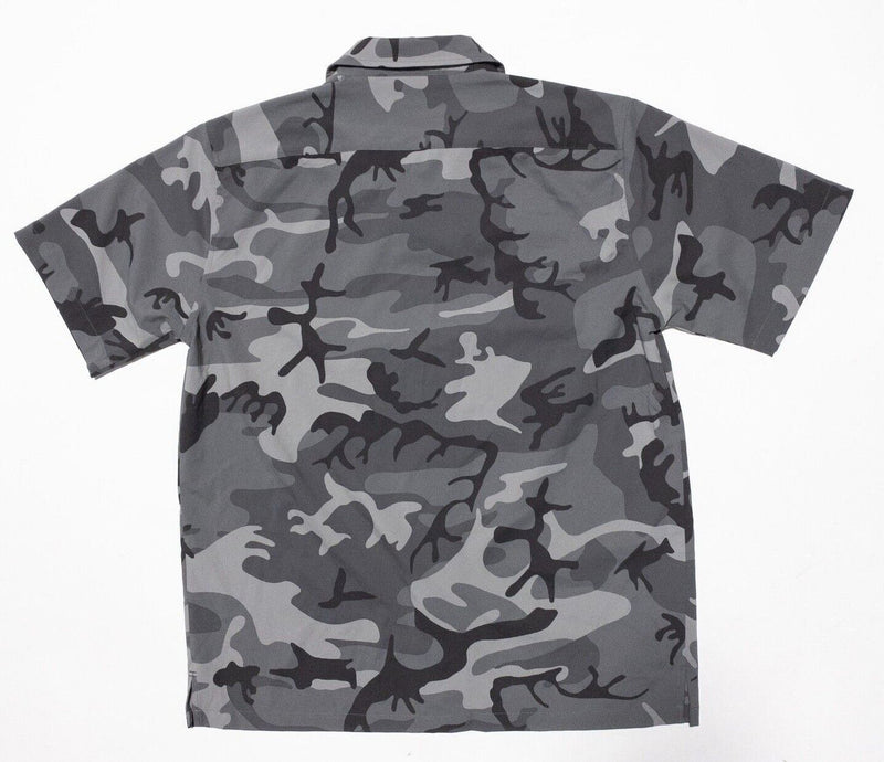 Patagonia Sample Shirt Men's Fits Large Camouflage Stretch Planing Hybrid Shirt