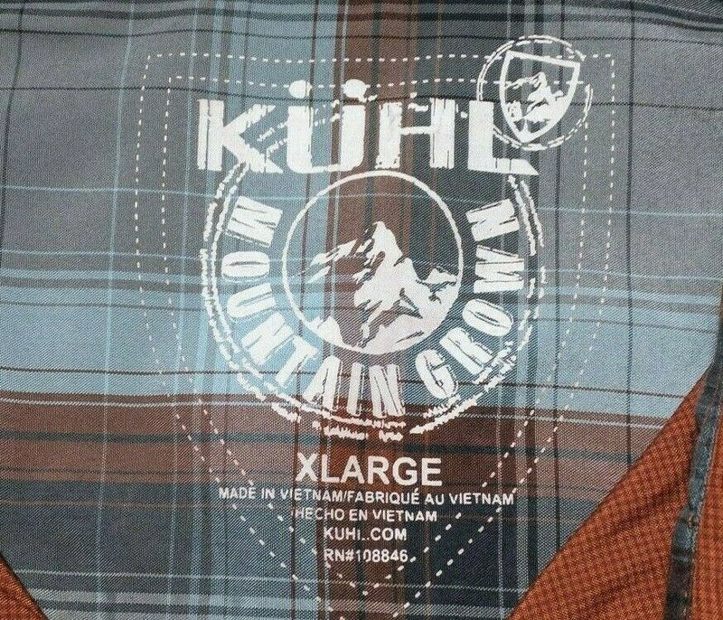 Kuhl Stealth Shirt XL Men's Burnt Orange Short Sleeve Snap Outdoor Hiking