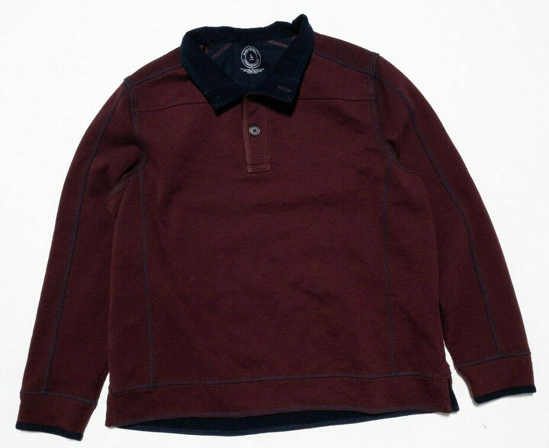 Carbon 2 Cobalt Sweater Men's Large 6 Points Burgundy Pullover Cotton Blend