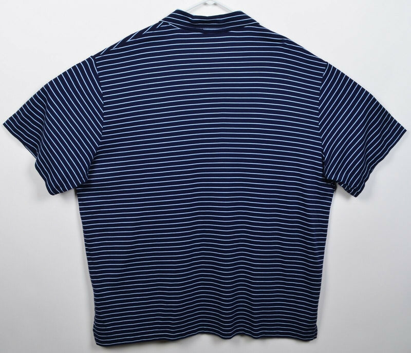 Polo Ralph Lauren Men's 2XLT (2XL Tall) Navy Blue Striped Polo Shirt