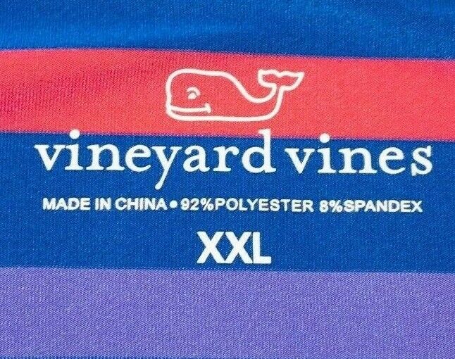 Vineyard Vines XXL Polo Men's Dewey Stripe Performance Golf Colorful Striped 2XL