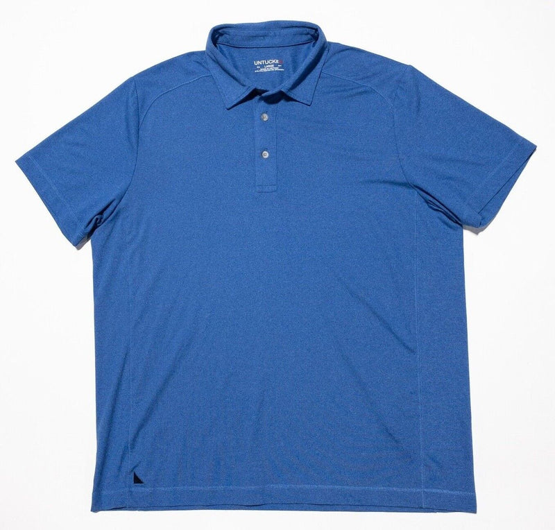 UNTUCKit Polo Shirt Large Men's Polyester Blend Wicking Stretch Blue Golf Casual