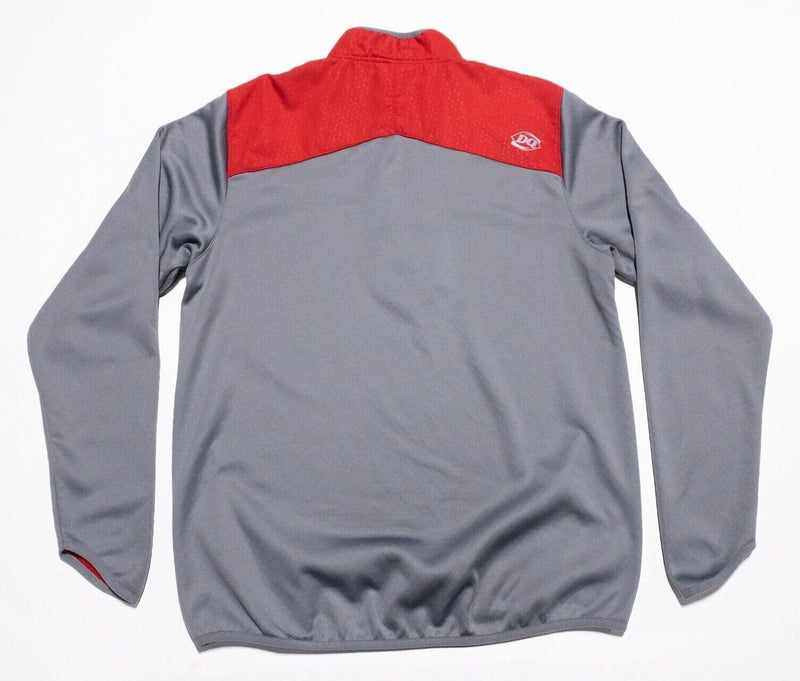 Dairy Queen Employee 1/4 Zip Adult Medium Uniform Pullover Red Gray DQ