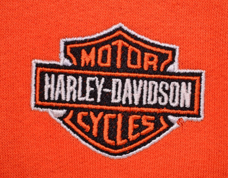 Harley Davidson Men's Sz Medium Half Zip Orange Black Spark Plug Sweatshirt