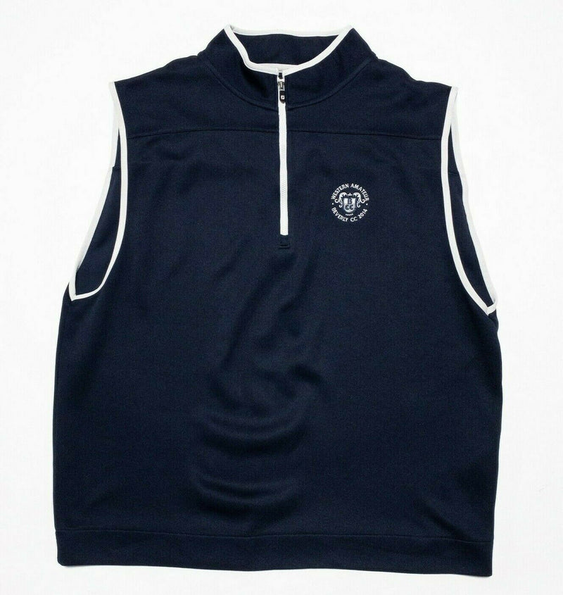 FootJoy Men's XL Navy Blue 1/4 Zip Performance Wicking Polyester Golf Vest