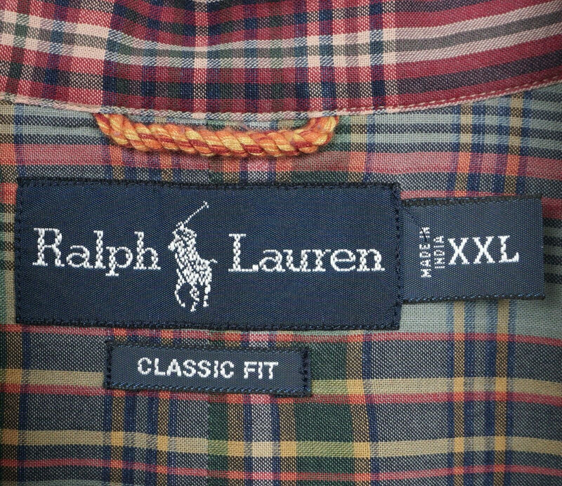 Polo Ralph Lauren Men's 2XL Classic Fit Red Plaid Pony Button-Down Shirt