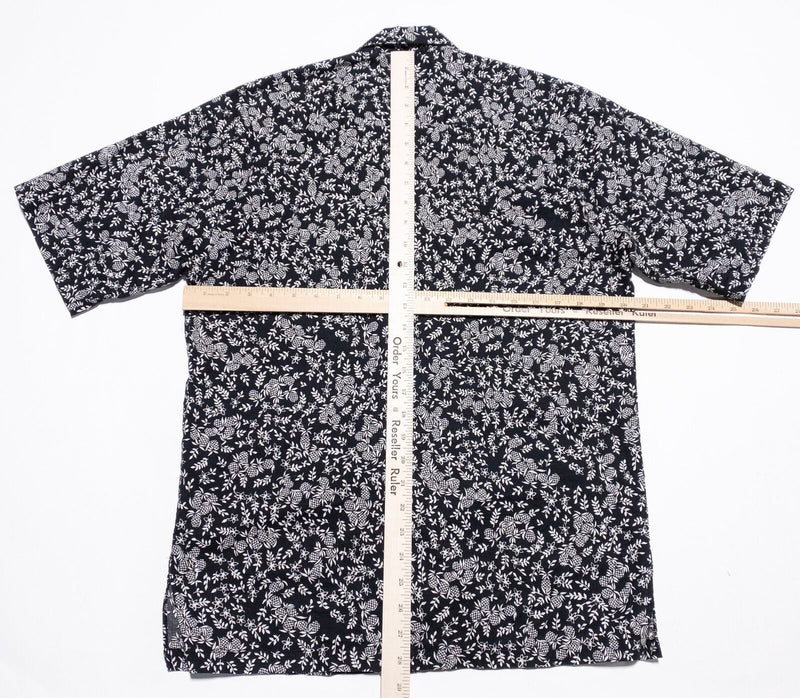 Tori Richard Pineapple Hawaiian Shirt Men's Small Cotton Lawn Floral Black