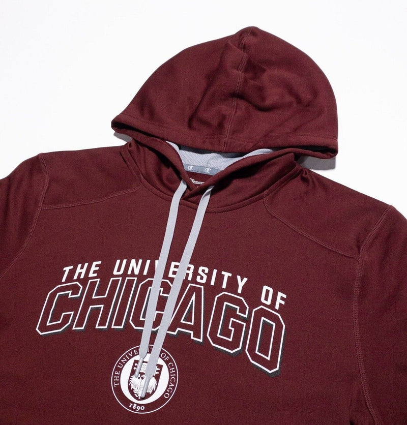 University of Chicago Hoodie Mens Medium Champion Pullover Sweatshirt Maroon Red