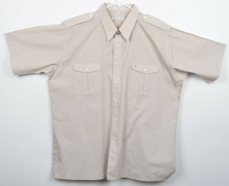 Vtg 80s Christian Dior Men's Sz XL Embroidered Logo Button-Front Shirt