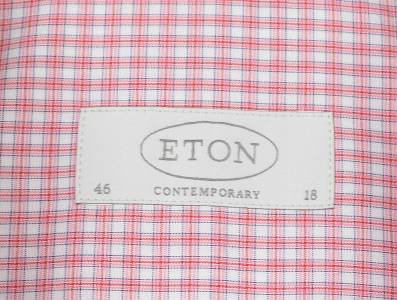 ETON Contemporary Men's 18/46 Pink/Red Plaid Long Sleeve Dress Shirt