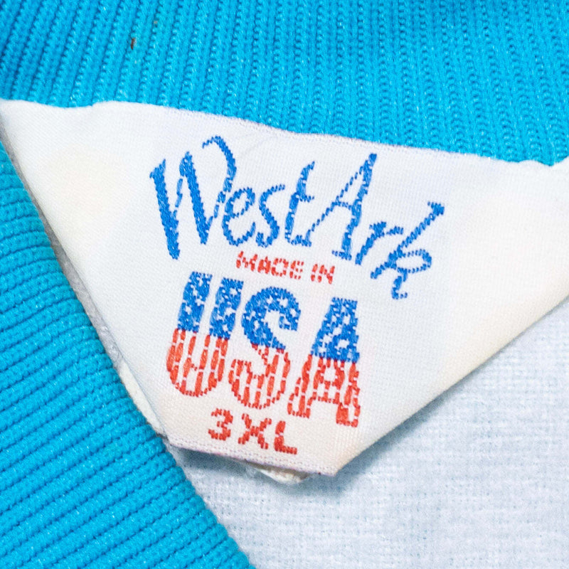 Vintage West Ark Bomber Jacket Men's 3XL 80s Satin Varsity Branson Showtown Blue
