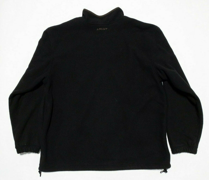 Ariat Fleece Solid Black Full Zip Jacket Polyester Rodeo Work Logo Men's 2XL