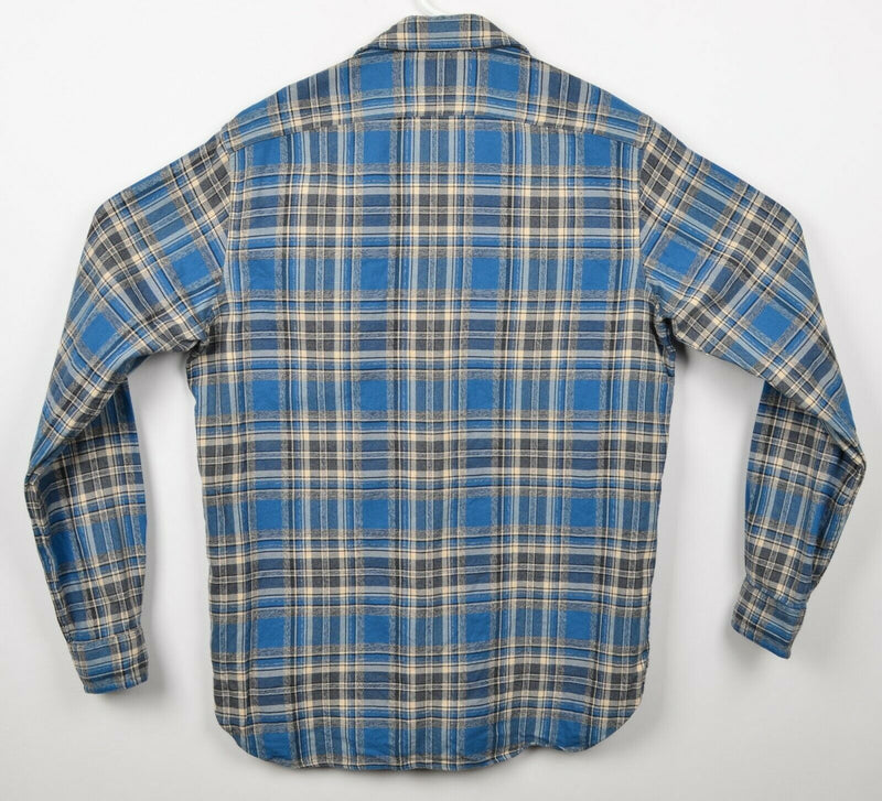 Polo Ralph Lauren Men's Small Blue Plaid Loop Collar Long Sleeve Flannel Shirt