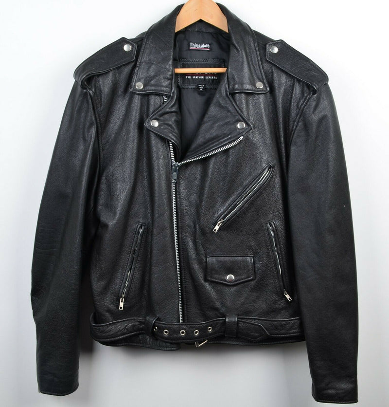 Wilsons Leather Black Moto Thinsulate Liner Open Road Biker Jacket Men's XL