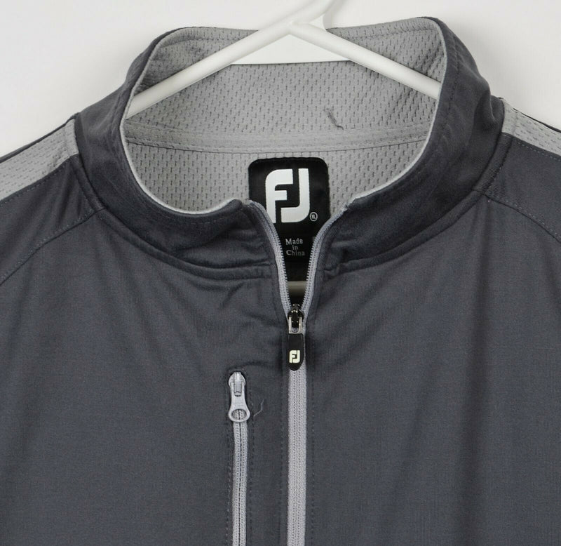 FootJoy Men's XL 1/4 Zip Gray Nylon Lightweight Performance FJ Golf Jacket