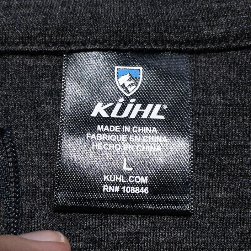 Kuhl Sweater Mens Large Team 1/4 Zip Pullover Merino Wool Dark Gray Outdoor 3015