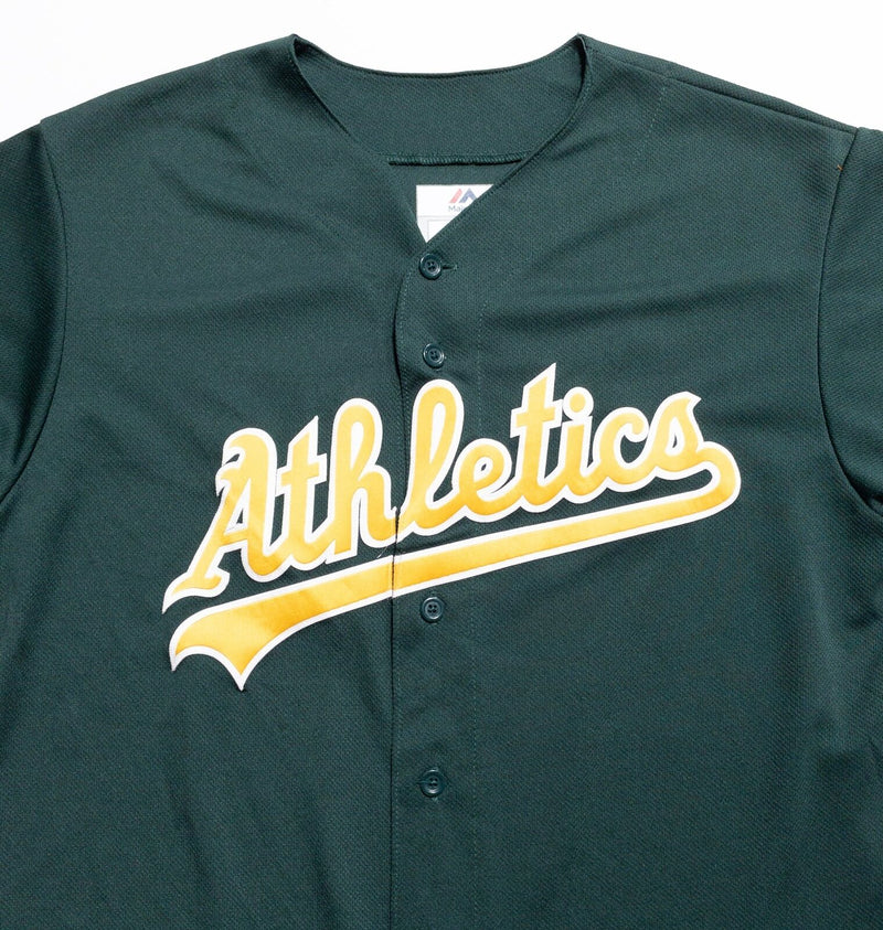 Oakland A's Athletics Jersey Mens Medium Majestic Green Button-Front Made in USA