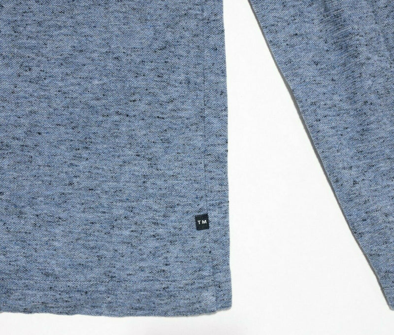 Travis Mathew Henley Long Sleeve T-Shirt Blue Speckled Modal Casual Men's XL