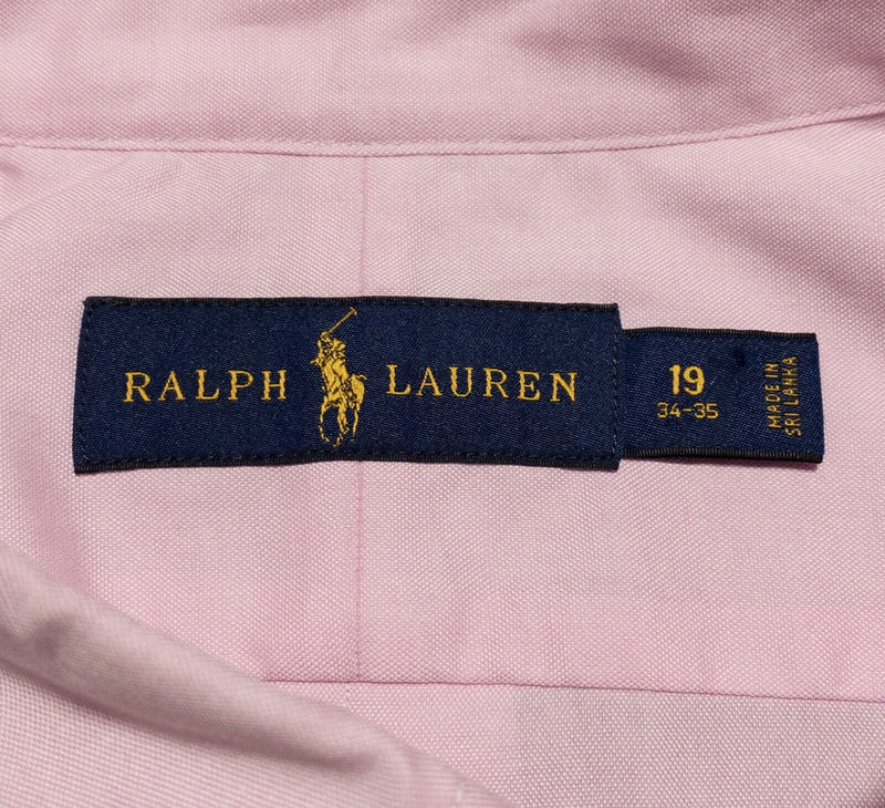 Polo Ralph Lauren Dress Shirt Men's 19-34/35 (3XL) Solid Pink Button-Down