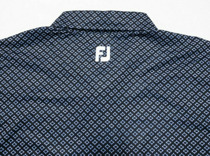 FootJoy Golf Shirt Large Men's Polo Lisle Ogee Print Spread Collar Bonita Bay