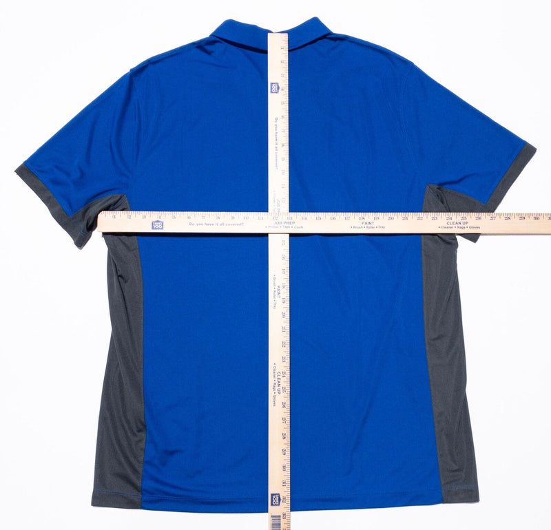 Chicago Cubs Nike Polo Shirt Men's 2XL Blue Gray Wicking Dri-Fit MLB Swoosh Logo