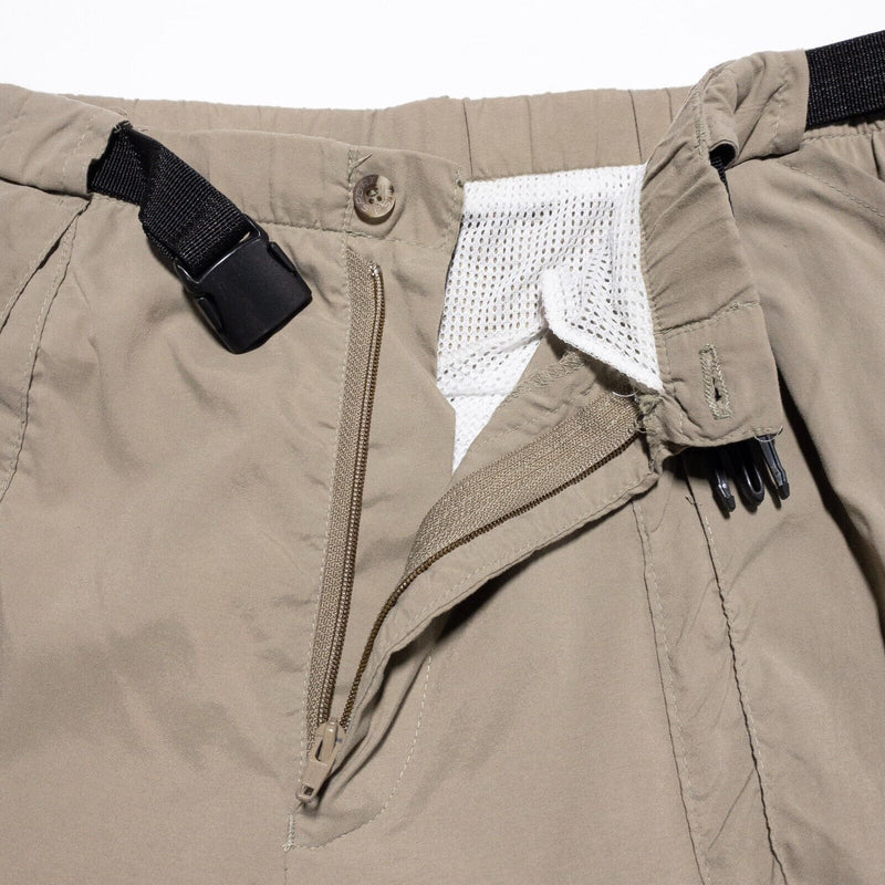 L.L. Bean Cargo Pants Mens Large Convertible Brown Khakis Lightweight Nylon Belt