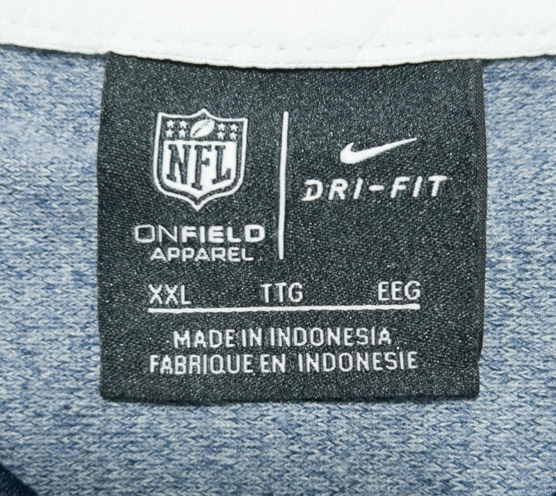 Dallas Cowboys Men's 2XL Nike Dri-Fit OnField NFL Logo Blue 1/4 Zip Jacket