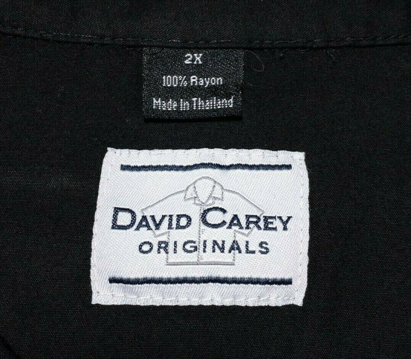 David Carey Originals Corvette Shirt 2XL Men's Embroidered Cars Hawaiian Black