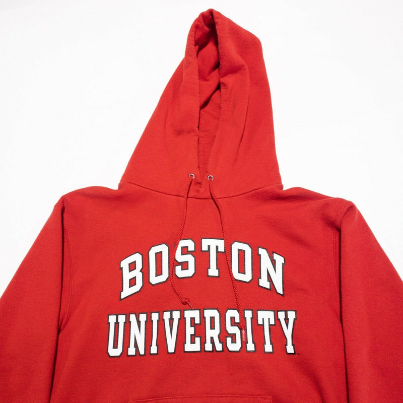 Boston University Champion Solid Red Vintage 90s College Hoodie Men's Small