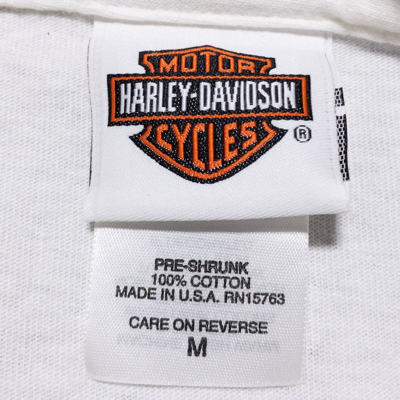 Harley-Davidson 100th Anniversary T-Shirt Men's Medium White Y2K Long Sleeve