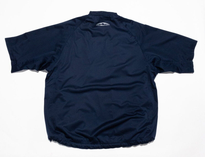 Michigan Golf Jacket Men's Medium Sun Mountain Rainflex Half-Zip Windshirt Blue