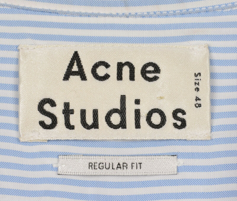 Acne Studios Men's 48 (Medium) Regular Fit York Stretch Pinstripe Button Shirt