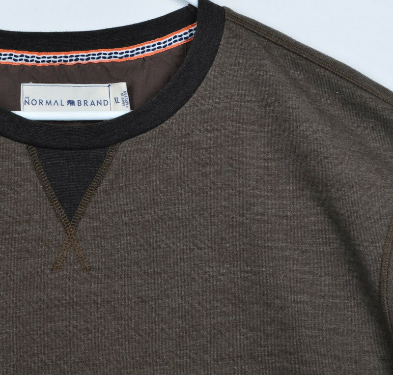 The Normal Brand Men's XL Brown Crewneck Cotton Poly Blend Pullover Sweatshirt