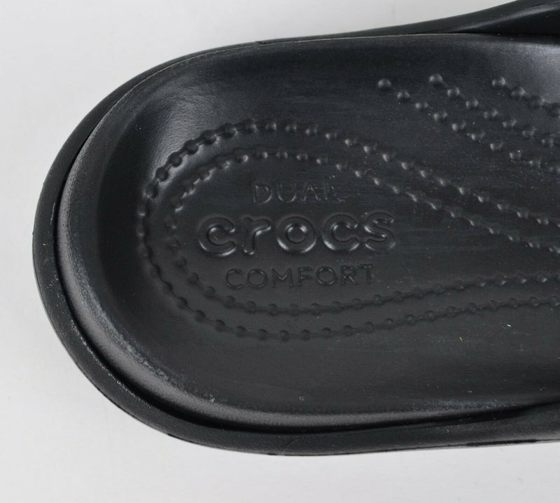 Crocs Women's US 10 Relaxed Fit Meleen Cross-Band Black Slip-On Sandal