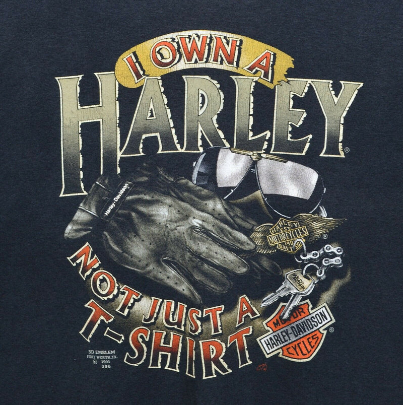 Vintage 3D Emblem Men's Large? Harley-Davidson Own a Harley Not Just a T-Shirt