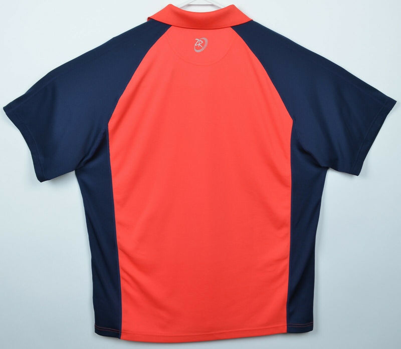 Zero Restriction Tour Series Men's XL Orange Navy Blue Wicking Golf Polo Shirt