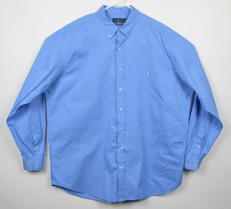 Polo Ralph Lauren Men's 2XLT Feather Weight Twill Blue Button-Down Shirt