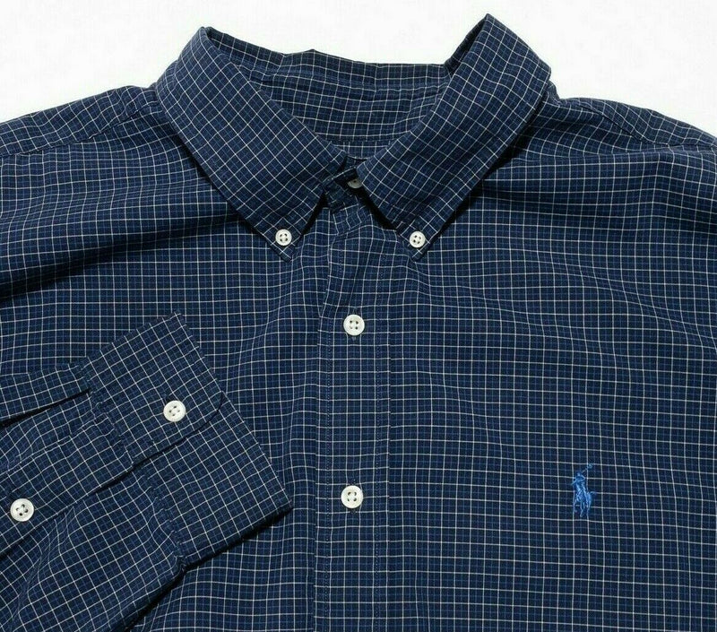 Polo Ralph Lauren Blake Button-Down Shirt Navy Blue Graph Check Men's 2XL