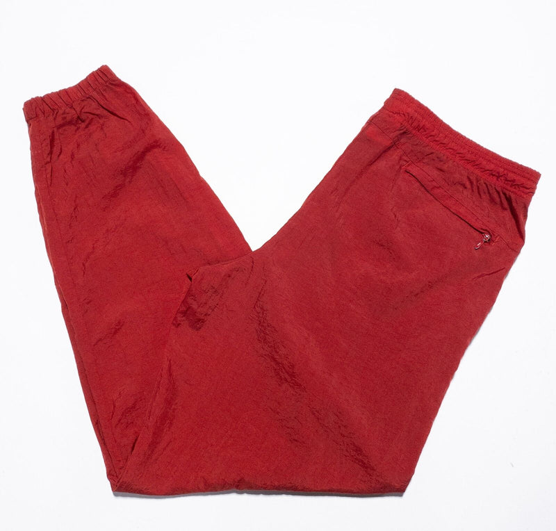 Vintage Nike Windbreaker Pants Men Medium 90s Nike Swoosh Solid Red Swishy Track