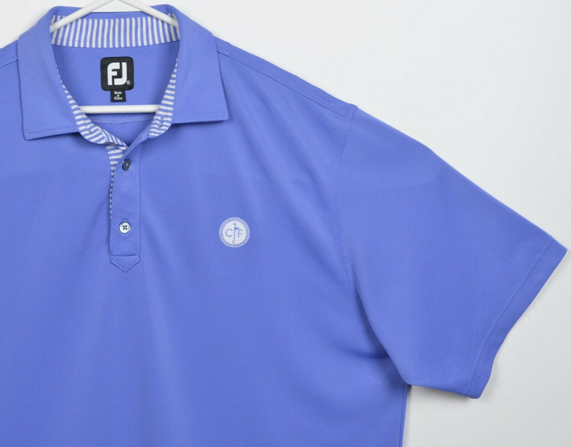 FootJoy Men's XL Solid Blue/Purple FJ Golf Wicking Performance Polo Shirt