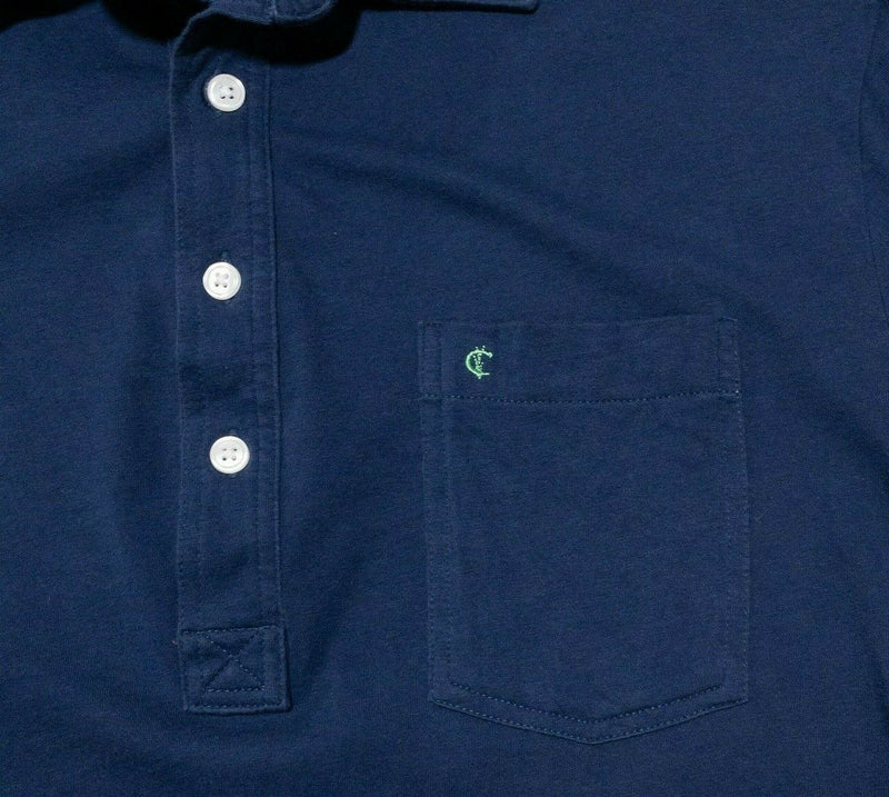 Criquet Polo Large Men's Shirt Navy Blue Pocket Polo Short Sleeve Golf Casual