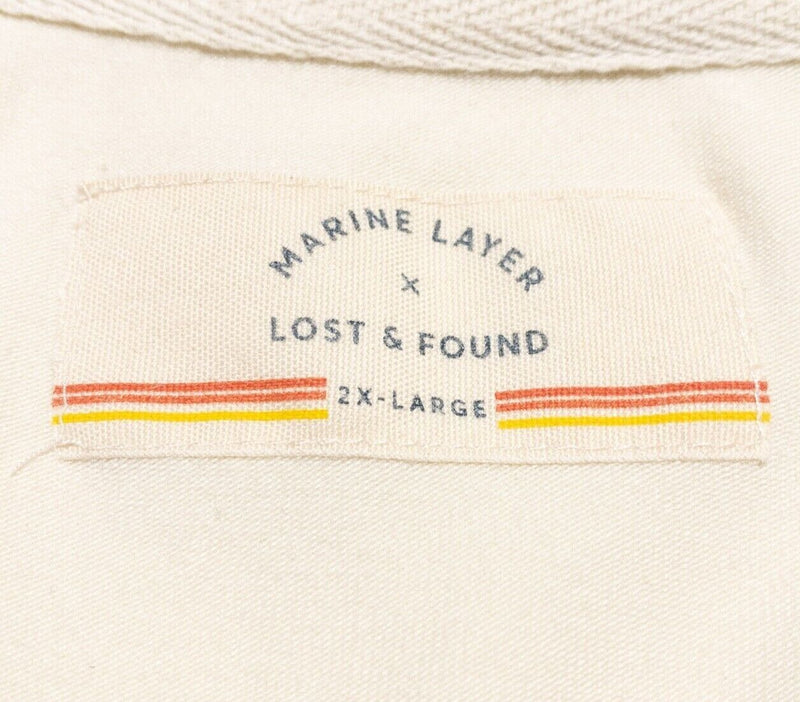 Marine Layer x Lost & Found Men's 2XL 1/4 Zip Long Sleeve Red Ivory ML x LF
