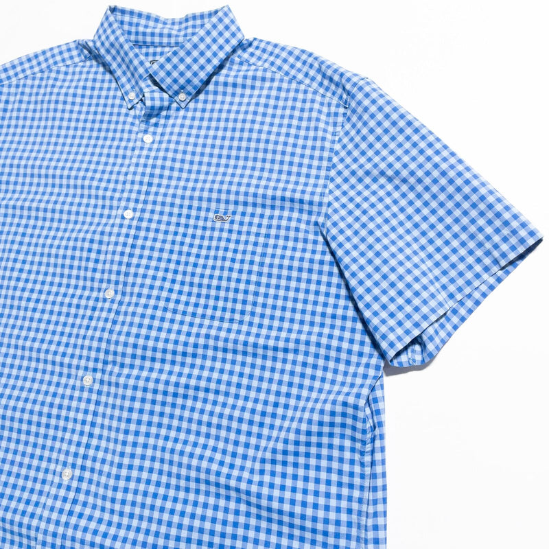 Vineyard Vines Performance Tucker Shirt Men's 2XL Classic Fit Nylon Wicking Blue