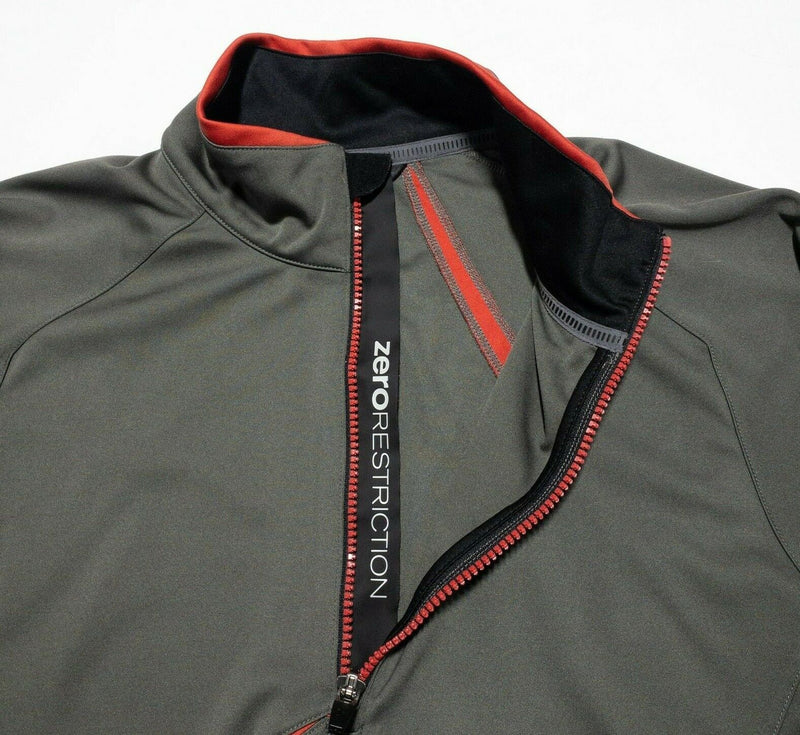 Zero Restriction Jacket Men's Golf Tour Series Medium Half-Zip Gray Orange